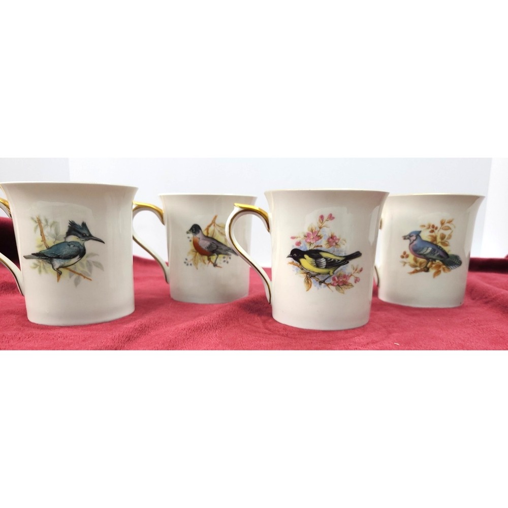Rosina Bone China Bird Mugs Birds Of America Made in England‎ Set of 4 Series 1